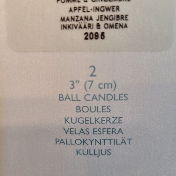 PartyLite Ball Candles 3" Ginger Apple Scent Round Ball Two In Original Box - Picture 10 of 10